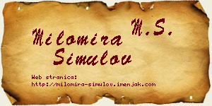 Milomira Simulov vizit kartica